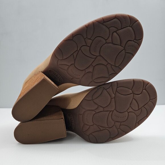 Kork Ease Challis Mules Womens 10 Tan Leather Casual Slip On Stacked Block Heel - Picture 11 of 13